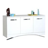 Smooth High Gloss White Sideboard With 3 Doors