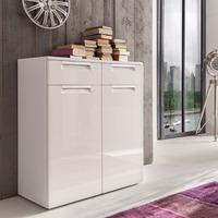 Smart Sideboard And Shoe Cabinet In White With 2 Gloss Doors