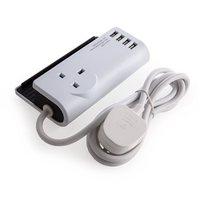 SMJ 1G 13A Tabletop Extension Lead With 4 USB Charging Ports