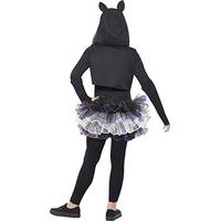 Smiffy\'s Skelly Cat Costume Dress Shrug with Hood and Collar - Black, Teen