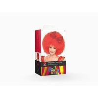 Smiffy\'s Mega Afro Clown Wig with Sequin Bow - Red