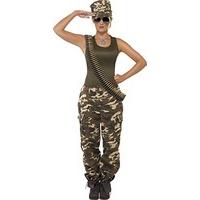 smiffys khaki camo vest and trousers large