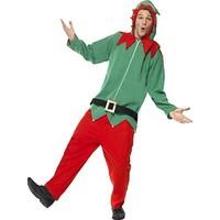 Smiffy\'s Elf Costume All-in-One with Hood - Medium