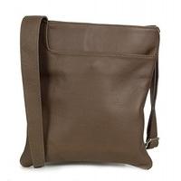 Small Italian shoulder bag - made of soft nappa leather - small (22 x 24 x 4 cm), Colour:Brown (Mud)