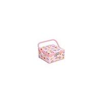 small animals on pink sewing box