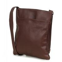 Small Italian shoulder bag - made of soft nappa leather - small (22 x 24 x 4 cm), Colour:Brown (Marrone)