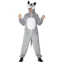 Smiffy\'s Men\'s Wolf Costume, Jumpsuit with Hood, Size: M, Color: Grey, 31673