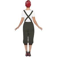 Smiffys WW2 Land Girl Costume includes Top/Dungarees and Head Scarf, Size UK 8-10 Small