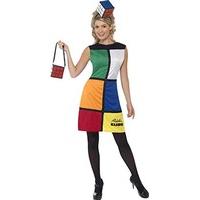 Smiffy\'s Women\'s Rubik\'s Cube Costume, Dress, Headband & Bag, Size: L, Color: Multi, 38791