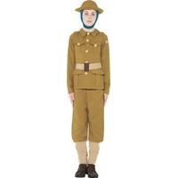 Smiffy\'s Chidren\'s WWI Boy Costume, Top, Trousers & Hat, Horrible Histories, Colour: Green, Size: L, 27037