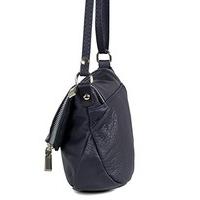 Small leather shoulder bag - evening bag (20 x 17 x 7 cm), Colour:Blue (Navy)