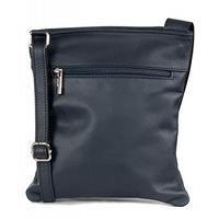 Small Italian shoulder bag - made of soft nappa leather - small (22 x 24 x 4 cm), Colour:Blue (Navy)