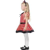 Smiffy\'s Children\'s Cute Mouse Costume, Dress, Belt and Headband, Colour: Red, Size: L, 26858