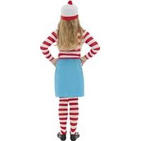 Smiffy\'s Children\'s Where\'s Wally? Wenda Costume, Top, Skirt, Glasses, Tights & Hat, Size: S, Colour: Red and White, 38793
