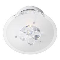 Small Chrome Plated Ceiling Light with Clear Crystal Glass Spheres