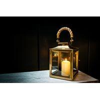 small la rochelle lantern in antique brass finish