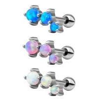 Small Opal Cartilage Earring - Colour: White