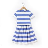 Smart 2-in-1-Effect Striped Dress, 3-12 Years