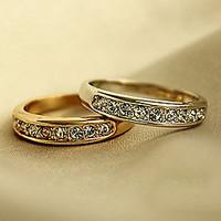 Small and Exquisite Ladies Zircon Alloy Ring Wedding Party Casual Jewelry Alloy Zircon Couple Rings Ring 1pc6 Gold
