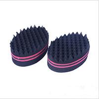 Small or Big Holes Barber Hair Brush Sponge Dreads Locking Twist Afro Curl Coil Wave Hair Care Tool(Two Size Holes, Random Delivery))