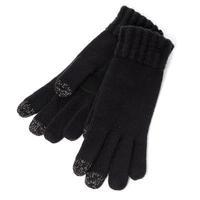 SmarTouch Ladies Chunky Knit 3 Finger Touchscreen Gloves Black One Size