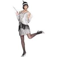 smiffys flapper costume silver medium 25278m