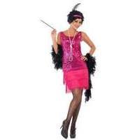 Smiffys - Funtime Flapper Costume - Pink - X-large (22417x1