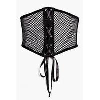 small scale fishnet corset belt black