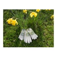 small cream leather gardening gloves