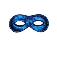 small blue glitter domino mask