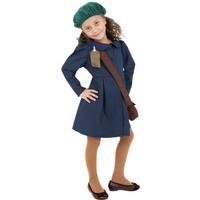 smiffys world war ii evacuee girl costume dress hat and bag ages 4 6 
