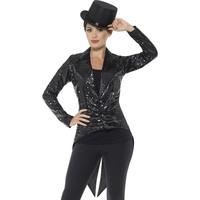 smiffys 46959s sequin tailcoat ladies jacket small