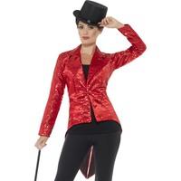 Smiffy\'s 46958m Red Ladies Sequin Tailcoat Jacket