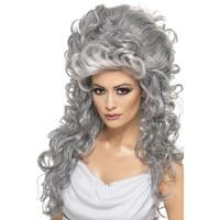 Smiffy\'s Women\'s Long And Curly Grey Beehive Wig, One Size, Medeia Witch
