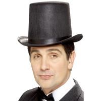 smiffys stovepipe topper hat felt with band black