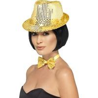 Smiffy\'s Unisex Sequin Trilby Hat (gold)