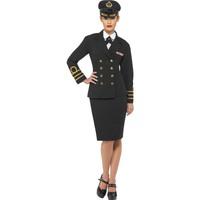 Smiffy\'s Navy Officer Female Costume With Jacket, Skirt, Mock Shirt And Hat -