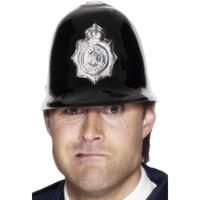 Smiffy\'s Police Helmet Plastic - Black/silver