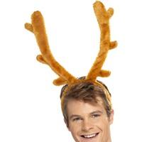 Smiffy\'s Stag Night Horns With Headband - Brown
