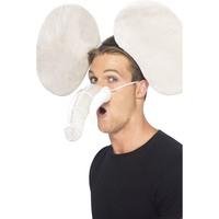 Smiffy\'s Elephant Kit With Ears And Trunk - Grey