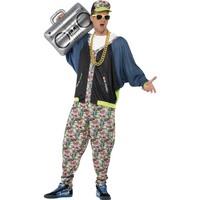 Smiffy\'s Men\'s 80\'s Hip Hop Costume, Jacket, Trousers And Hat, Back To The