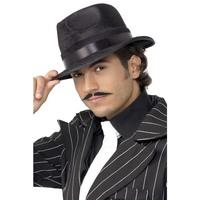 Smiffy\'s Indestructible Fedora Hat With Silk Band - Black