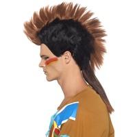 Smiffy\'s Indian Male Mohican Wig - Brown