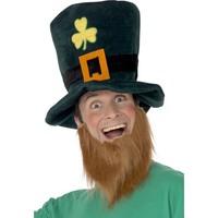 smiffys leprechaun hat and beard shamrocks foam