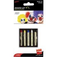Smiffy\'s Make-up Sticks - Red, Yellow, Blue, Black And White