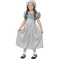smiffys childrens victorian school girl costume dress hat ages 7 9 