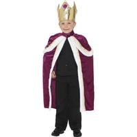 smiffys childrens kiddy king costume robe crown ages 4 6 35959