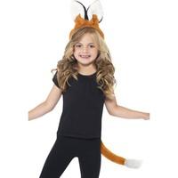 Smiffy\'s Children\'s Unisex Fox Kit, Headband & Tail, One Size, Colour: Brown, 