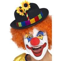 smiffys clown bowler with band and flower blackmulti colour