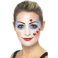 smiffys clown make up kit with facepaint nose crayons and sponge